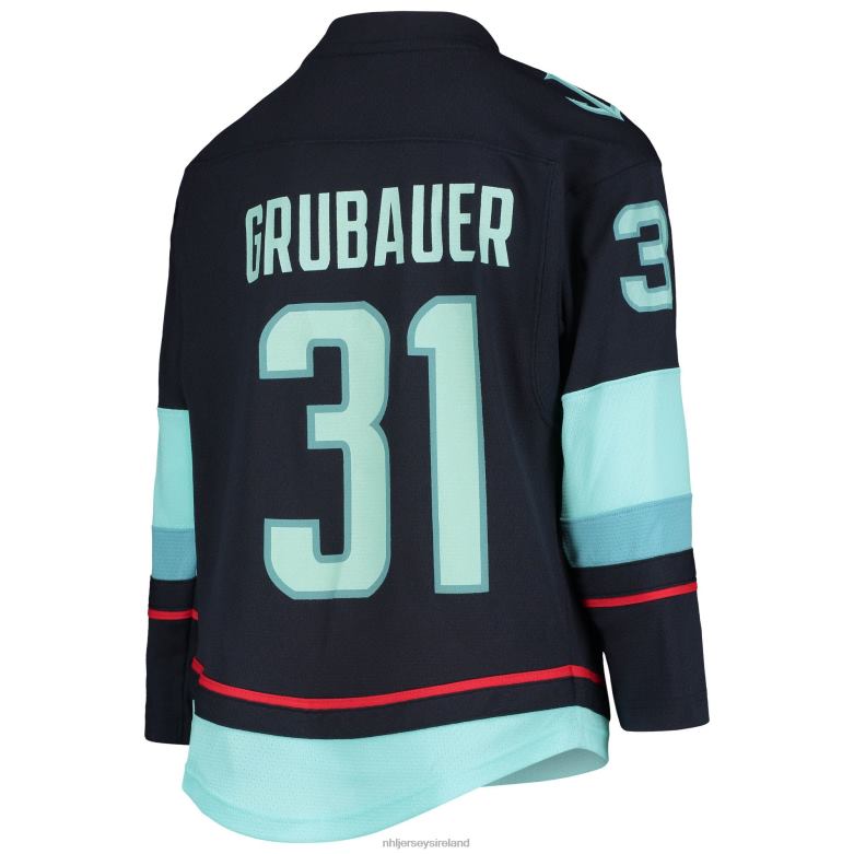 NHL Youth Seattle Kraken Philipp Grubauer Deep Sea Blue Home Replica Player Jersey D002V1363 Clothing
