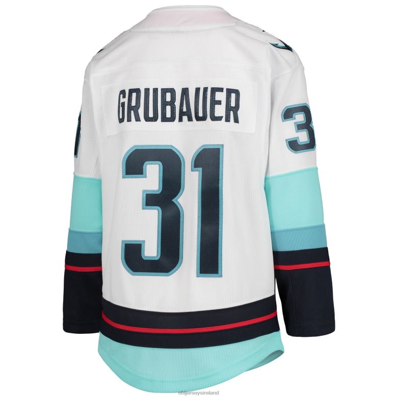 NHL Youth Seattle Kraken Philipp Grubauer White Away Premier Player Jersey D002V689 Clothing