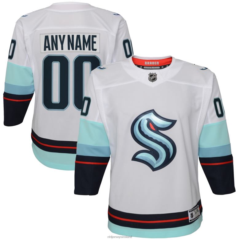 NHL Youth Seattle Kraken White Away Premier Custom Jersey D002V1076 Clothing