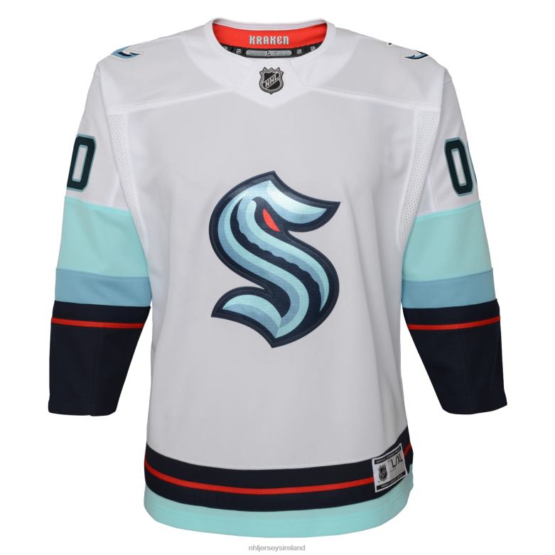 NHL Youth Seattle Kraken White Away Premier Custom Jersey D002V1076 Clothing