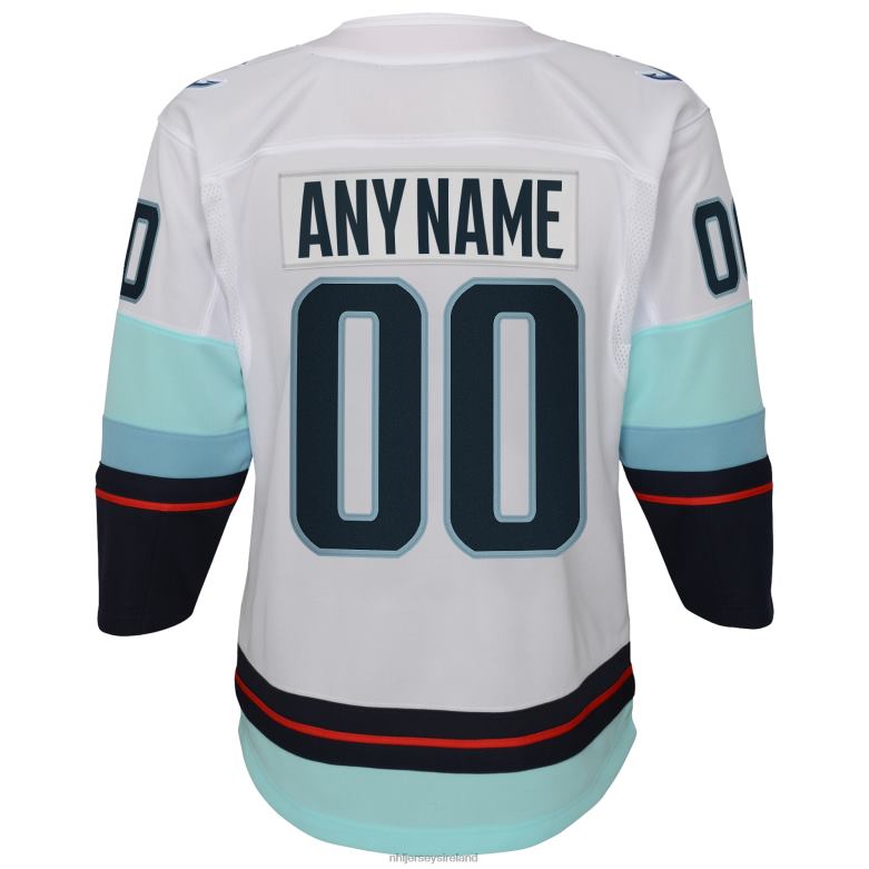 NHL Youth Seattle Kraken White Away Premier Custom Jersey D002V1076 Clothing