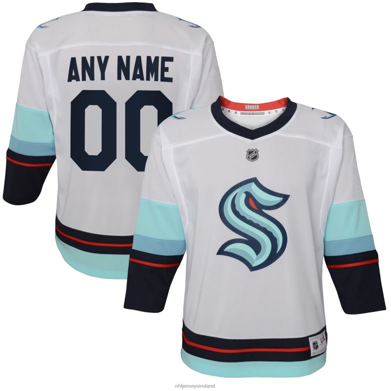NHL Youth Seattle Kraken White Away Replica Custom Jersey D002V604 Clothing