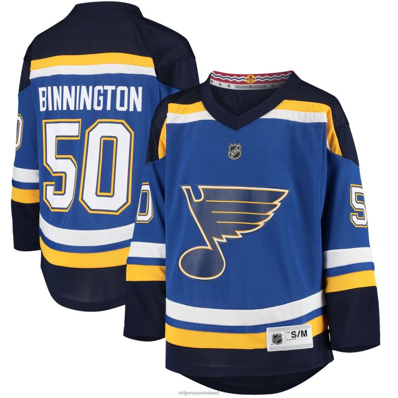 NHL Youth St Louis Blues Jordan Binnington Blue Home Replica Player Jersey D002V584 Clothing