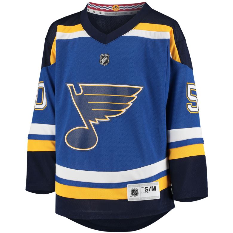 NHL Youth St Louis Blues Jordan Binnington Blue Home Replica Player Jersey D002V584 Clothing