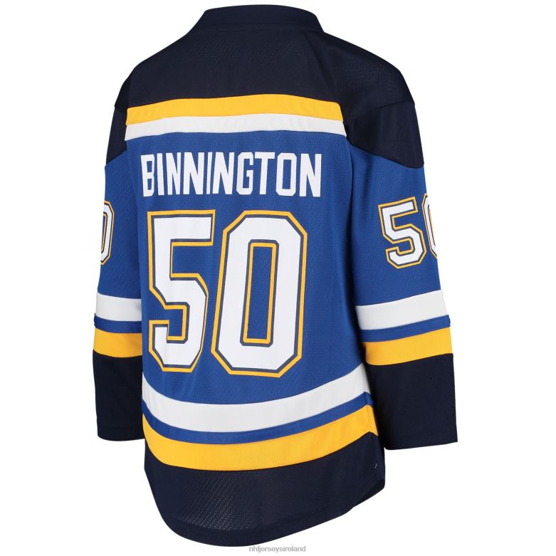 NHL Youth St Louis Blues Jordan Binnington Blue Home Replica Player Jersey D002V584 Clothing