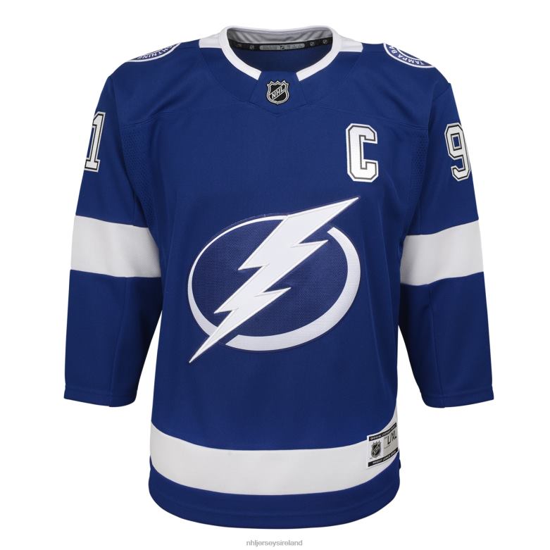 NHL Youth Tampa Bay Lightning Steven Stamkos Blue Home Captain Premier Player Jersey D002V527 Clothing