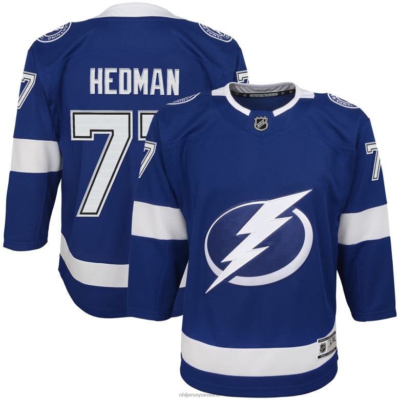 NHL Youth Tampa Bay Lightning Victor Hedman Blue Home Premier Player Jersey D002V575 Clothing