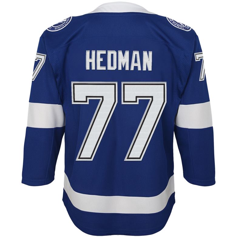 NHL Youth Tampa Bay Lightning Victor Hedman Blue Home Premier Player Jersey D002V575 Clothing
