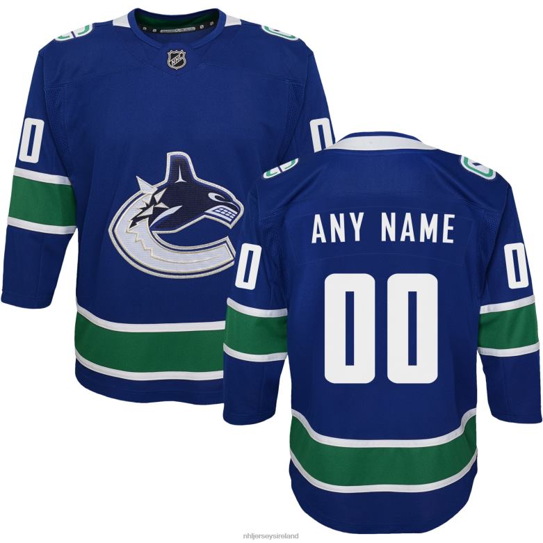NHL Youth Vancouver Canucks Blue Premier Custom Jersey D002V1032 Clothing