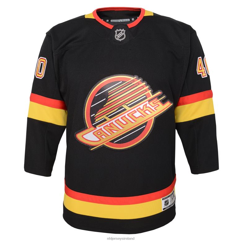 NHL Youth Vancouver Canucks Elias Pettersson Black 2019/20 Flying Skate Premier Player Jersey D002V1760 Clothing