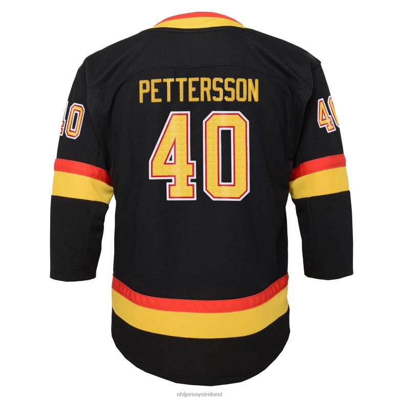 NHL Youth Vancouver Canucks Elias Pettersson Black 2019/20 Flying Skate Premier Player Jersey D002V1760 Clothing