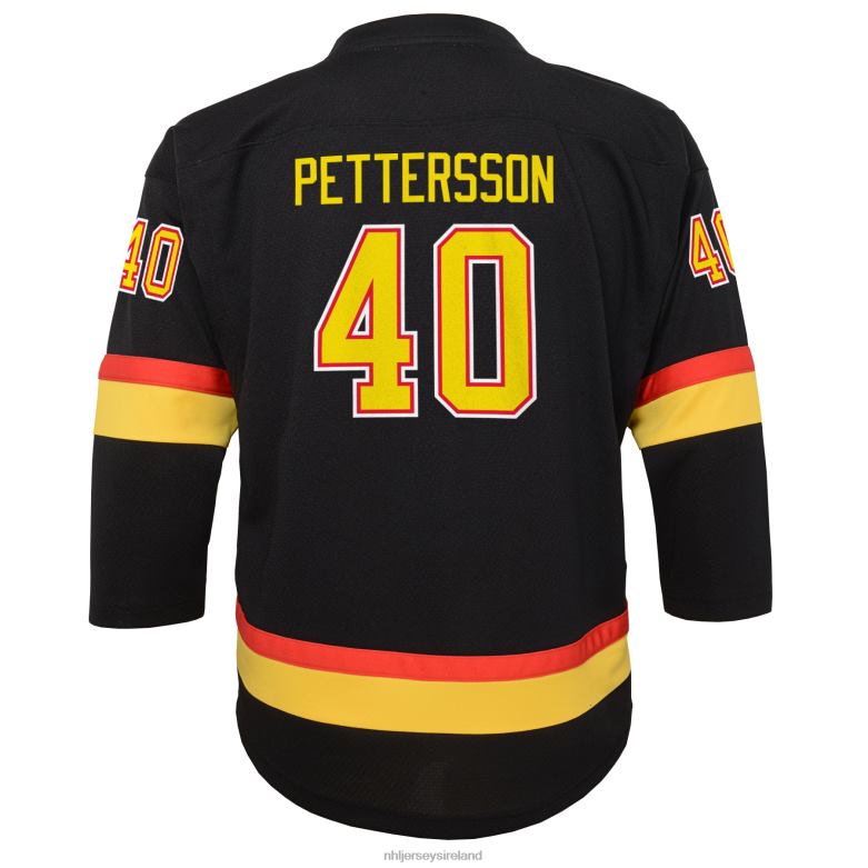 NHL Youth Vancouver Canucks Elias Pettersson Black 2019/20 Flying Skate Replica Player Jersey D002V719 Clothing