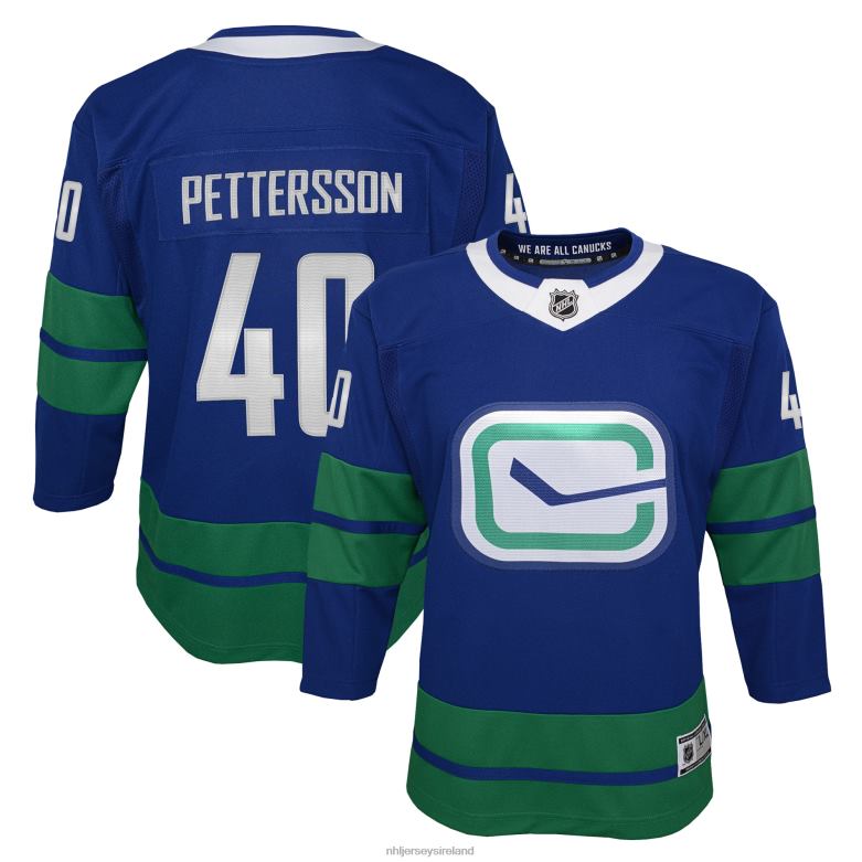 NHL Youth Vancouver Canucks Elias Pettersson Royal 2019/20 Alternate Premier Player Jersey D002V2069 Clothing