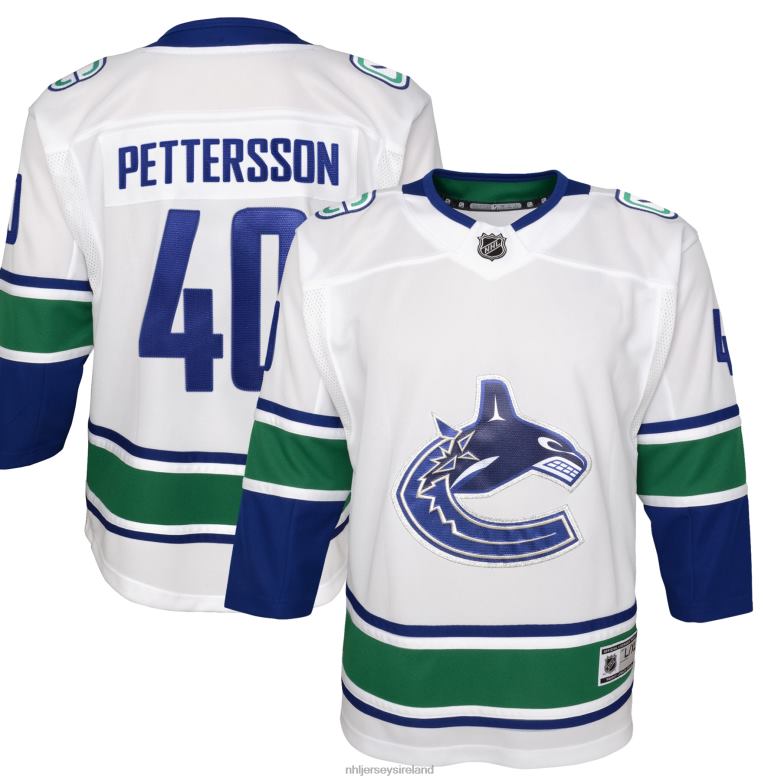 NHL Youth Vancouver Canucks Elias Pettersson White 2019/20 Away Premier Player Jersey D002V1571 Clothing