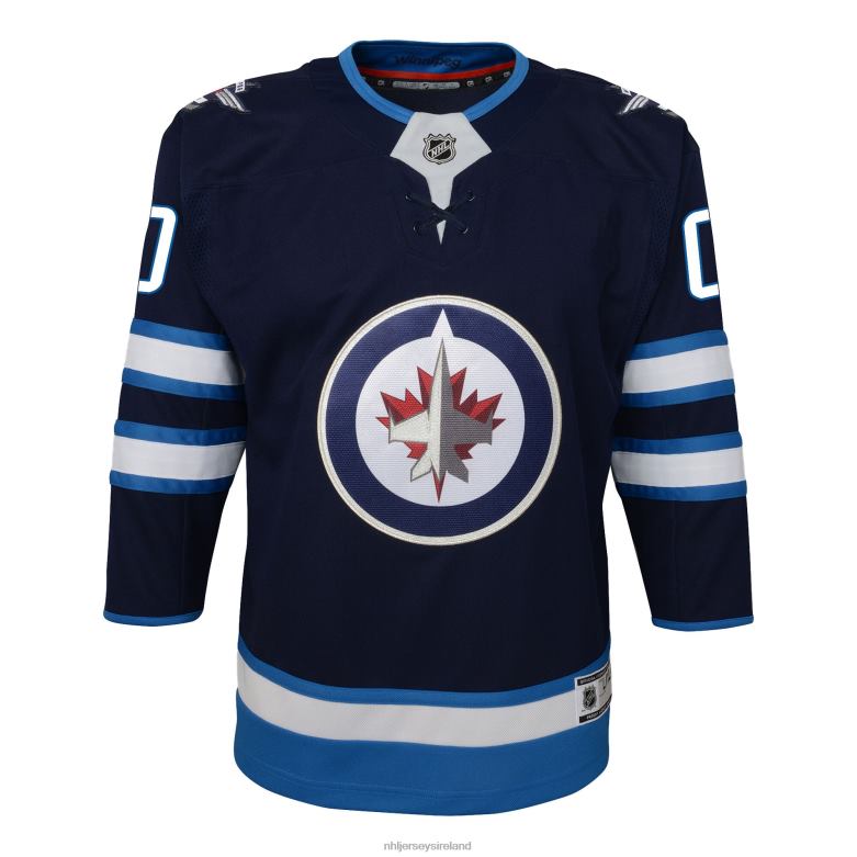 NHL Youth Winnipeg Jets Navy Home Premier Custom Jersey D002V1074 Clothing