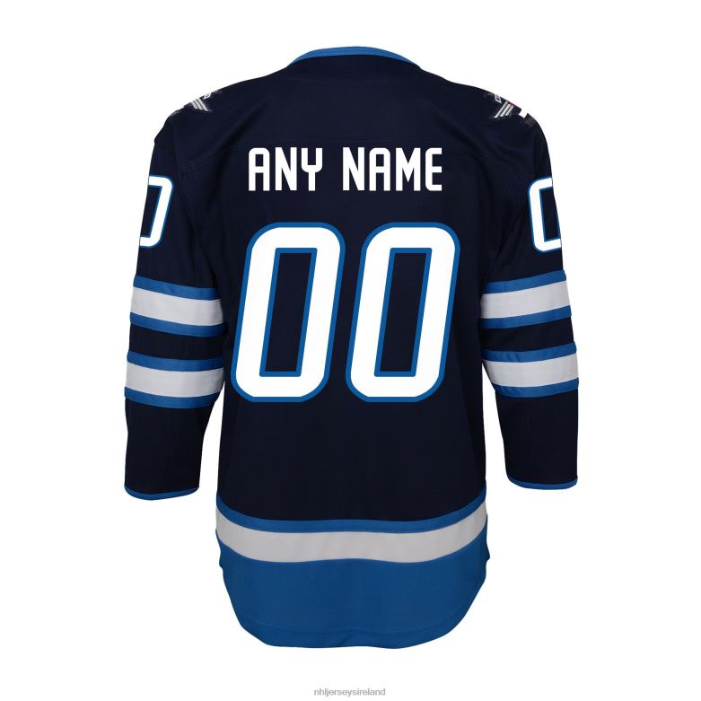 NHL Youth Winnipeg Jets Navy Home Premier Custom Jersey D002V1074 Clothing