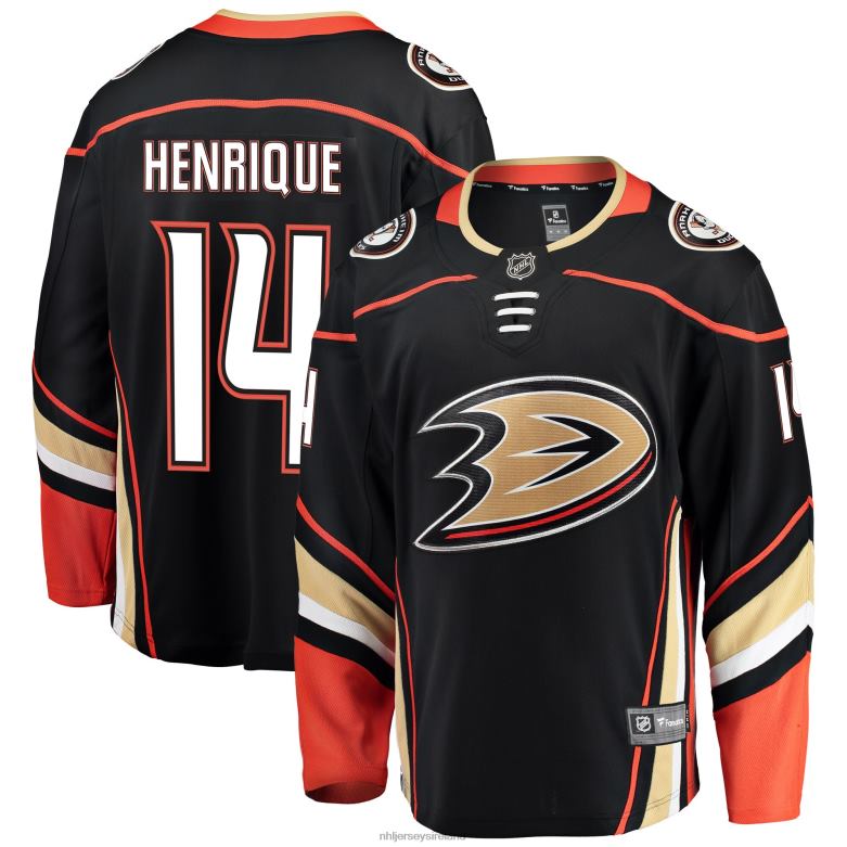 NHL Men Anaheim Ducks Adam Henrique Fanatics Branded Black Breakaway Player Jersey D002V1836 Clothing