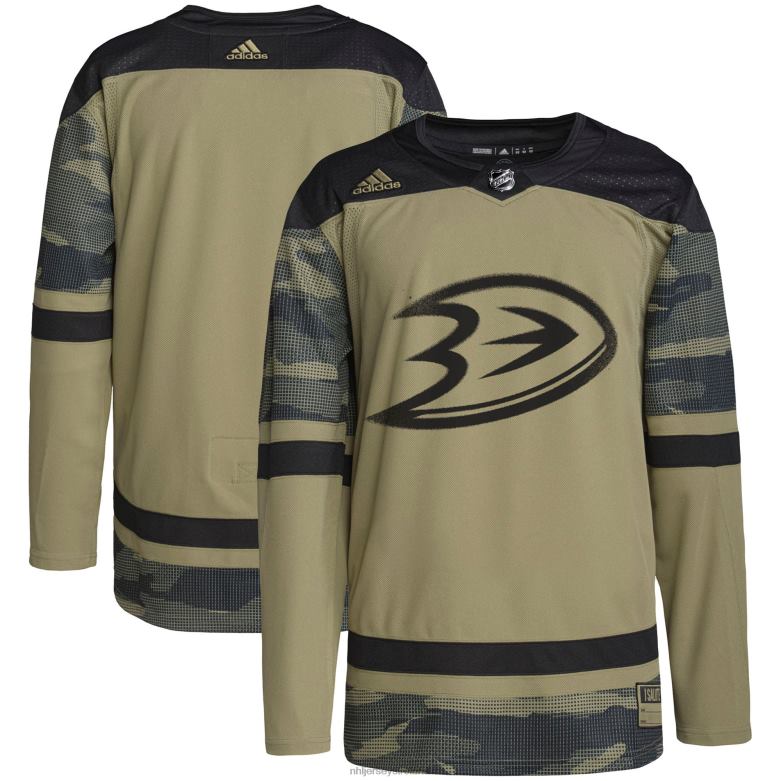 NHL Men Anaheim Ducks Adidas Camo Military Appreciation Team Authentic Practice Jersey D002V811 Clothing