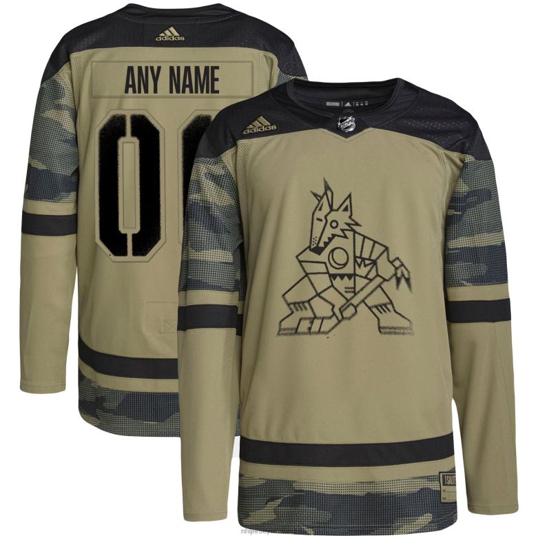 NHL Men Arizona Coyotes Adidas Camo Military Appreciation Team Authentic Custom Practice Jersey D002V2095 Clothing