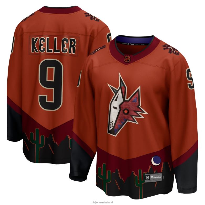NHL Men Arizona Coyotes Clayton Keller Fanatics Branded Burnt Orange Special Edition 2.0 Breakaway Player Jersey D002V298 Clothing