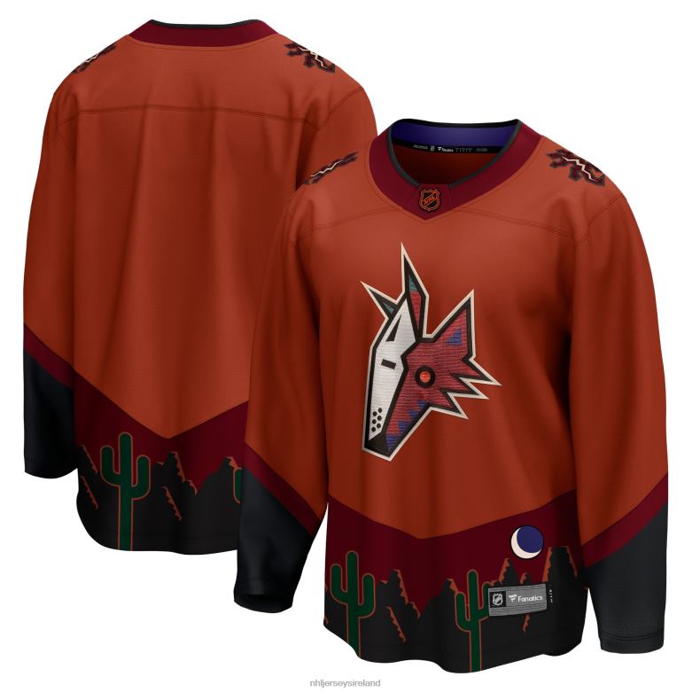 NHL Men Arizona Coyotes Fanatics Branded Burnt Orange Special Edition 2.0 Breakaway Blank Jersey D002V234 Clothing