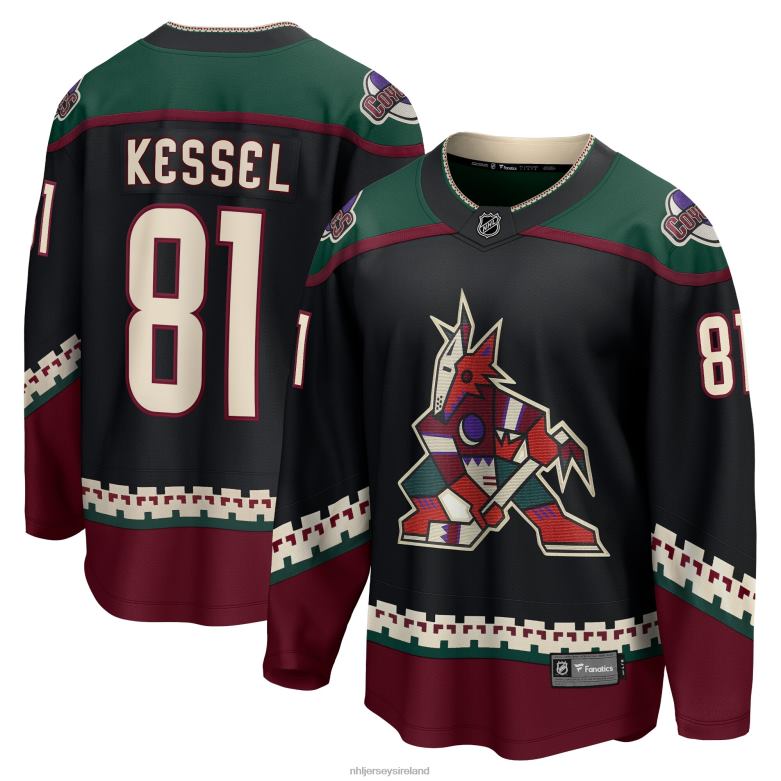 NHL Men Arizona Coyotes Phil Kessel Fanatics Branded Black Home Premier Breakaway Player Jersey D002V1759 Clothing