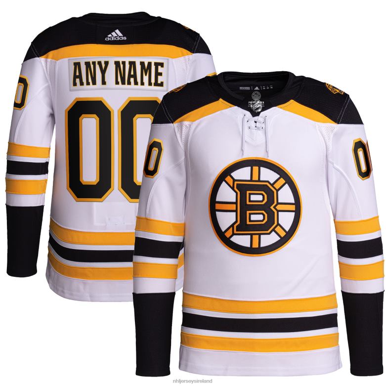 NHL Men Boston Bruins Adidas White Away Primegreen Authentic Pro Custom Jersey D002V128 Clothing
