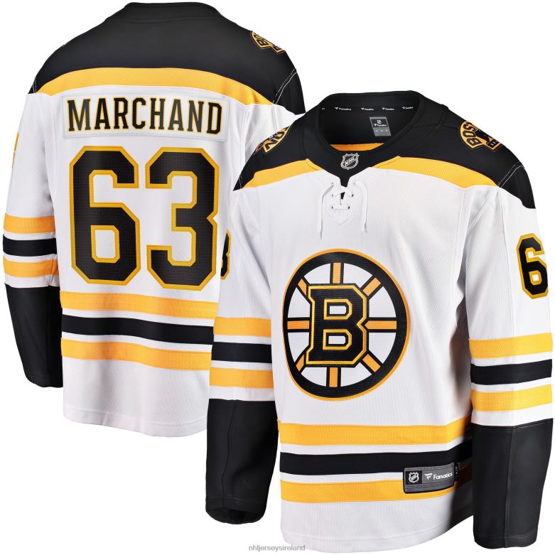 NHL Men Boston Bruins Brad Marchand Fanatics Branded White Away Premier Breakaway Player Jersey D002V102 Clothing