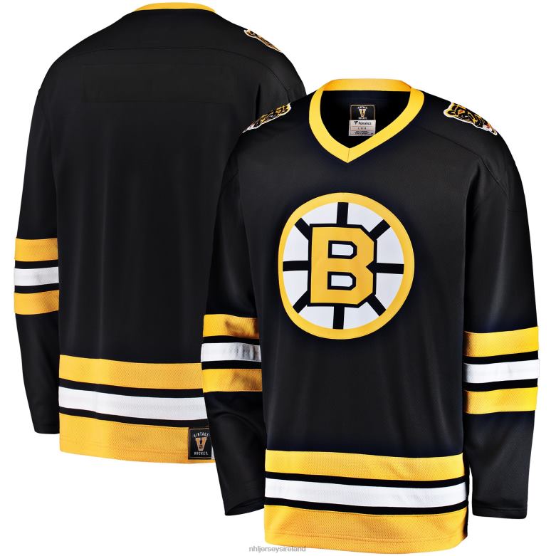 NHL Men Boston Bruins Fanatics Branded Black Premier Breakaway 1987-1995 Heritage Blank Jersey D002V290 Clothing