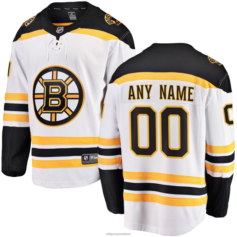 NHL Men Boston Bruins Fanatics Branded White Away Breakaway Custom Jersey D002V110 Clothing
