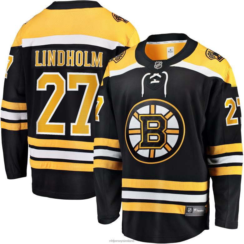 NHL Men Boston Bruins Hampus Lindholm Fanatics Branded Black Home Breakaway Player Jersey D002V585 Clothing