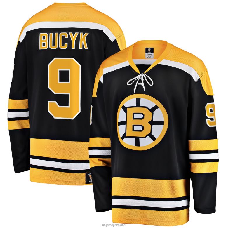 NHL Men Boston Bruins John Bucyk Fanatics Branded Black Premier Breakaway Retired Player Jersey D002V1241 Clothing