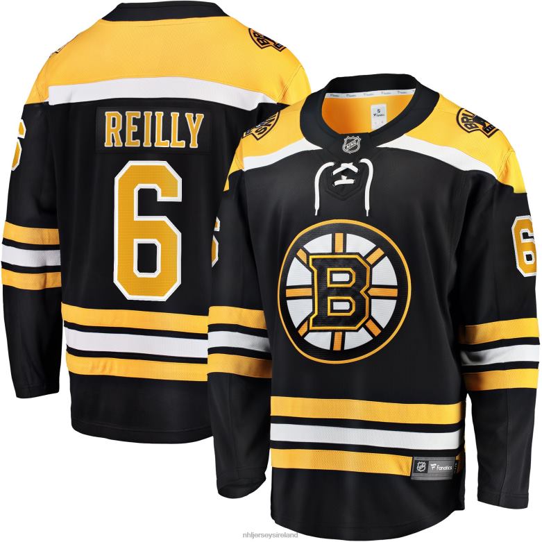 NHL Men Boston Bruins Mike Reilly Fanatics Branded Black 2017/18 Home Breakaway Replica Jersey D002V1851 Clothing