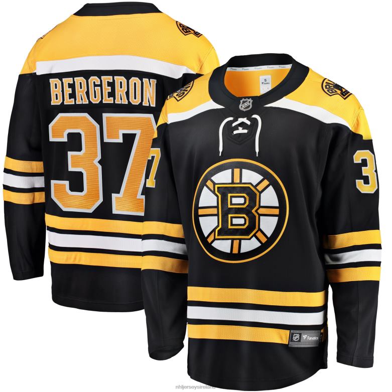 NHL Men Boston Bruins Patrice Bergeron Fanatics Branded Black Breakaway Player Jersey D002V2043 Clothing