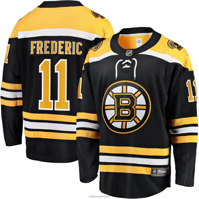 NHL Men Boston Bruins Trent Frederic Fanatics Branded Black Home Breakaway Player Jersey D002V451 Clothing