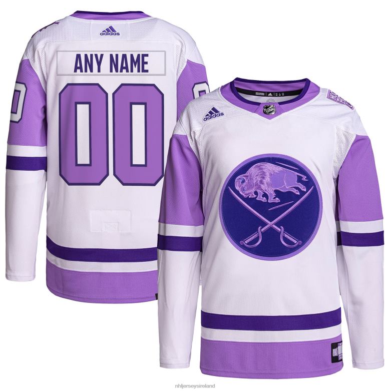 NHL Men Buffalo Sabres Adidas White/Purple Hockey Fights Cancer Primegreen Authentic Custom Jersey D002V2173 Clothing