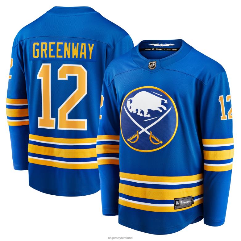 NHL Men Buffalo Sabres Jordan Greenway Fanatics Branded Royal Home Breakaway Jersey D002V1221 Clothing
