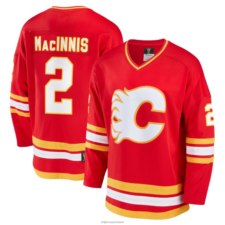 NHL Men Calgary Flames Al Macinnis Fanatics Branded Red Breakaway Retired Player Jersey D002V714 Clothing