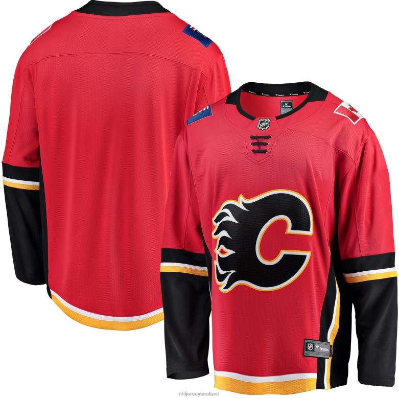 NHL Men Calgary Flames Fanatics Branded Red/Black Premier Breakaway Alternate Jersey D002V1637 Clothing