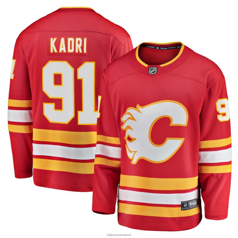 NHL Men Calgary Flames Nazem Kadri Fanatics Branded Red Home Breakaway Player Jersey D002V1025 Clothing