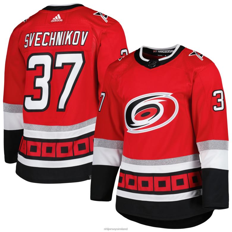 NHL Men Carolina Hurricanes Andrei Svechnikov Adidas Red 25Th Anniversary Authentic Pro Primegreen Player Jersey D002V425 Clothing