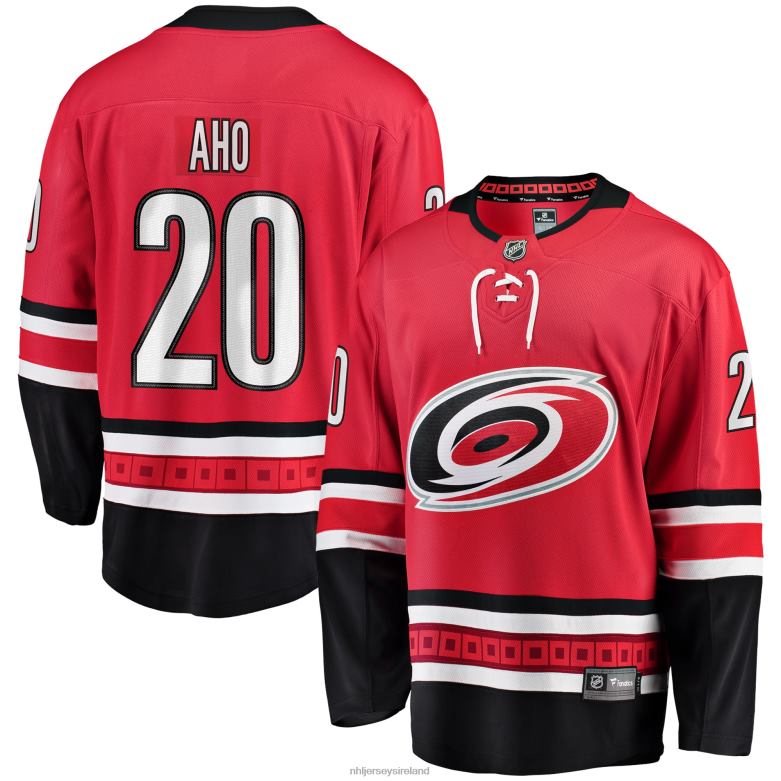 NHL Men Carolina Hurricanes Sebastian Aho Fanatics Branded Red Home Premier Breakaway Player Jersey D002V188 Clothing