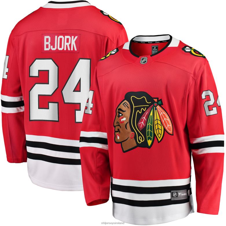 NHL Men Chicago Blackhawks Anders Bjork Fanatics Branded Red Home Breakaway Jersey D002V1277 Clothing