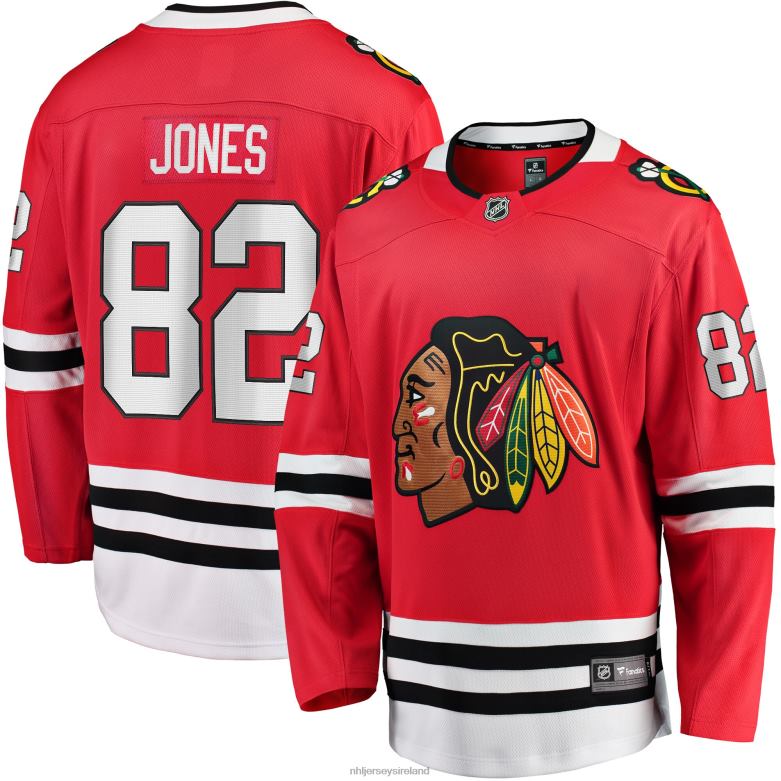 NHL Men Chicago Blackhawks Caleb Jones Fanatics Branded Red Breakaway Player Jersey D002V2209 Clothing