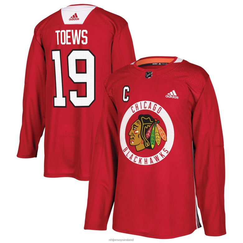 NHL Men Chicago Blackhawks Jonathan Toews Adidas Red Practice Player Jersey D002V897 Clothing