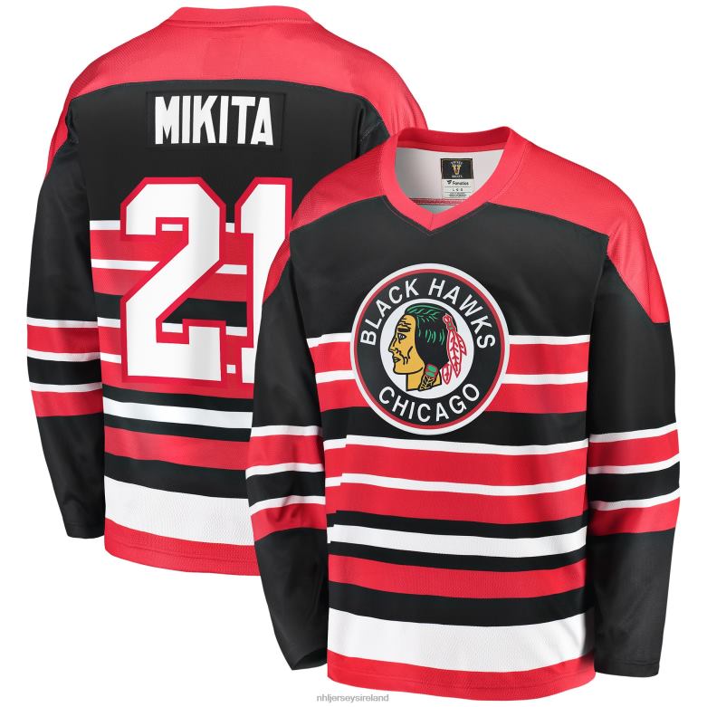 NHL Men Chicago Blackhawks Stan Mikita Fanatics Branded Red Premier Breakaway Retired Player Jersey D002V1431 Clothing