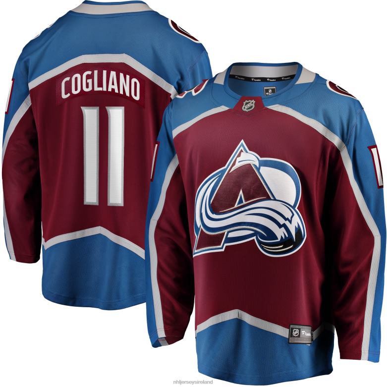 NHL Men Colorado Avalanche Andrew Cogliano Fanatics Branded Burgundy Home Breakaway Jersey D002V1329 Clothing