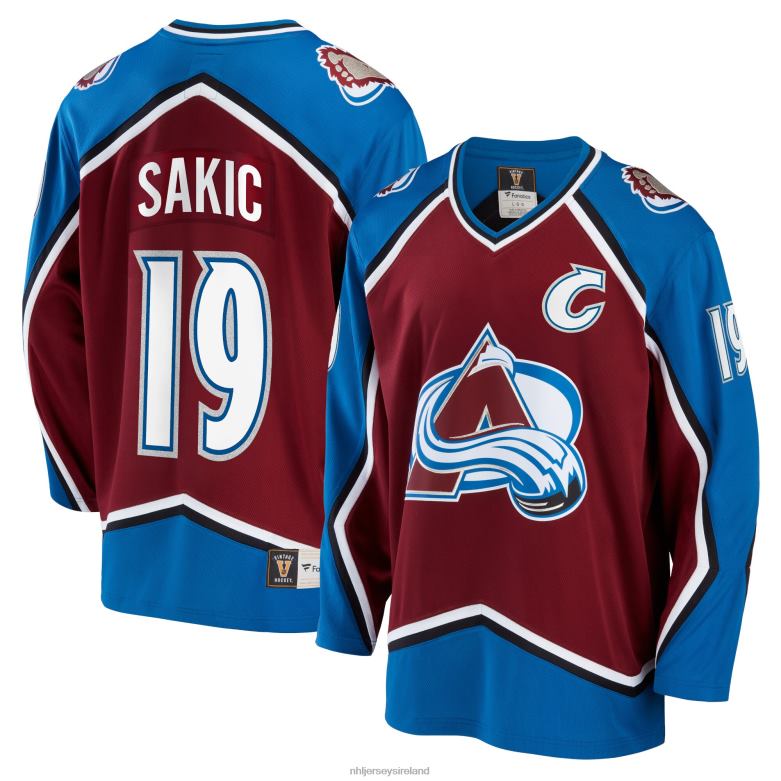 NHL Men Colorado Avalanche Joe Sakic Fanatics Branded Burgundy Breakaway Retired Player Jersey D002V2205 Clothing