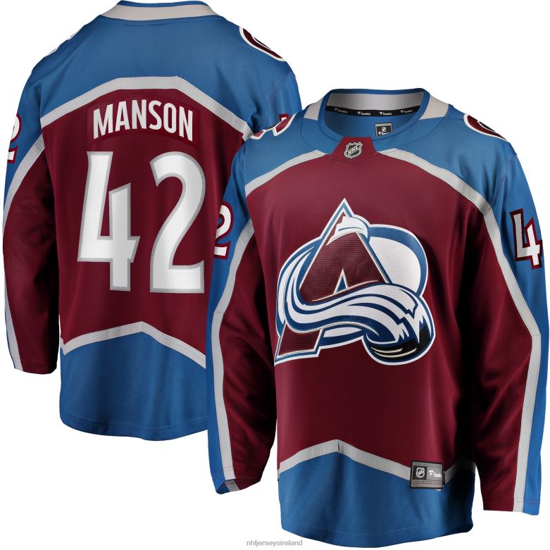 NHL Men Colorado Avalanche Josh Manson Fanatics Branded Burgundy Home Breakaway Player Jersey D002V917 Clothing