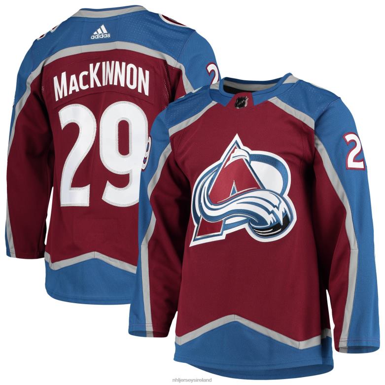 NHL Men Colorado Avalanche Nathan Mackinnon Adidas Burgundy Home Primegreen Authentic Pro Player Jersey D002V92 Clothing